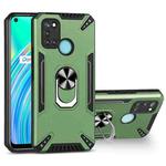 For Realme C17 PC + TPU Protective Case with 360 Degrees Rotatable Ring Holder(Dark Green)