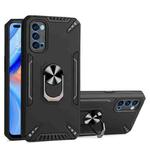 For OPPO Reno4 PC + TPU Protective Case with 360 Degrees Rotatable Ring Holder(Black)