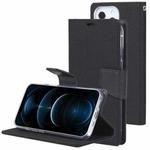 For iPhone 13 Pro GOOSPERY CANVAS DIARY Cross Texture Horizontal Flip Leather Case with Holder& Card Slots & Wallet (Black)