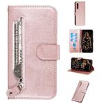 For Huawei Honor 9X / Honor 9X Pro Fashion Calf Texture Zipper Horizontal Flip PU Leather Case, with Holder & Card Slots & Wallet(Rose Gold)
