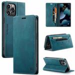AutSpace A01 Retro Skin-feel Crazy Horse Texture Horizontal Flip Leather Case with Holder & Card Slots & Wallet & RFID For iPhone 13 Pro(Blue)