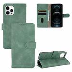 For iPhone 13 Pro Max Solid Color Skin Feel Magnetic Buckle Horizontal Flip Calf Texture PU Leather Case with Holder & Card Slots & Wallet (Green)