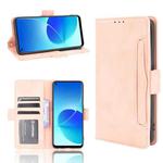 For OPPO Reno6 Z Skin Feel Calf Pattern Horizontal Flip Leather Case with Holder & Card Slots & Photo Frame(Pink)