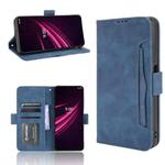 For T-Mobile REVVL V+ 5G Skin Feel Calf Pattern Horizontal Flip Leather Case with Holder & Card Slots & Photo Frame(Blue)