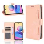 For Xiaomi Redmi Note 10 5G Skin Feel Calf Pattern Horizontal Flip Leather Case with Holder & Card Slots & Photo Frame(Pink)