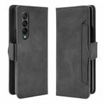 For Samsung Galaxy Z Fold3 5G Skin Feel Calf Pattern Horizontal Flip Leather Case with Holder & Card Slots & Photo Frame(Black)