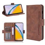 For OnePlus Nord 2 5G Skin Feel Calf Pattern Horizontal Flip Leather Case with Holder & Card Slots & Photo Frame(Brown)