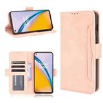 For OnePlus Nord 2 5G Skin Feel Calf Pattern Horizontal Flip Leather Case with Holder & Card Slots & Photo Frame(Pink)