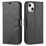 For iPhone 13 AZNS Sheepskin Texture Horizontal Flip Leather Case with Holder & Card Slots & Wallet(Black)