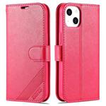 For iPhone 13 AZNS Sheepskin Texture Horizontal Flip Leather Case with Holder & Card Slots & Wallet(Red)