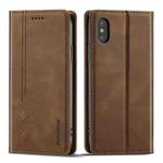 For iPhone X / XS Forwenw F2 Series Magnetic Horizontal Flip Leather Case with Holder & Card Slots & Wallet(Brown)