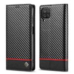 LC.IMEEKE Carbon Fiber PU + TPU Horizontal Flip Leather Case with Holder & Card Slot & Wallet For Samsung Galaxy A22 4G(Horizontal Black)