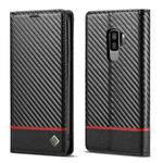 LC.IMEEKE Carbon Fiber PU + TPU Horizontal Flip Leather Case with Holder & Card Slot & Wallet For Samsung Galaxy S9(Horizontal Black)