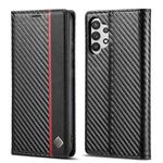 LC.IMEEKE Carbon Fiber PU + TPU Horizontal Flip Leather Case with Holder & Card Slot & Wallet For Samsung Galaxy A32 5G(Horizontal Black)