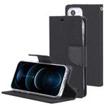 For iPhone 13 GOOSPERY CANVAS DIARY Canvas Texture Horizontal Flip PU Leather Case with Holder & Card Slots & Wallet(Black)