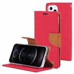 For iPhone 13 Pro GOOSPERY CANVAS DIARY Canvas Texture Horizontal Flip PU Leather Case with Holder & Card Slots & Wallet (Red)