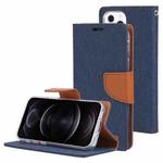 For iPhone 13 Pro GOOSPERY CANVAS DIARY Canvas Texture Horizontal Flip PU Leather Case with Holder & Card Slots & Wallet (Navy Blue)