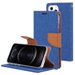 For iPhone 13 Pro GOOSPERY CANVAS DIARY Canvas Texture Horizontal Flip PU Leather Case with Holder & Card Slots & Wallet (Blue)