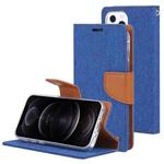 For iPhone 13 Pro Max GOOSPERY CANVAS DIARY Canvas Texture Horizontal Flip PU Leather Case with Holder & Card Slots & Wallet (Blue)