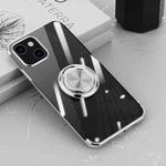 Electroplating Silicone Shockproof Case with Ring Holder For iPhone 13 mini(Silver)