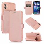 Push Window Double Buckle PU + Silicone Horizontal Flip Leather Case with Holder & Card Slot For iPhone 11(Rose Gold)