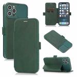 Push Window Double Buckle PU + Silicone Horizontal Flip Leather Case with Holder & Card Slot For iPhone 12 Pro Max(Green)