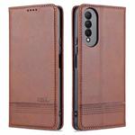 For Honor X20 SE AZNS Magnetic Calf Texture Horizontal Flip Leather Case with Card Slots & Holder & Wallet(Dark Brown)