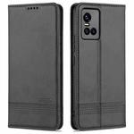 For vivo S10 Pro AZNS Magnetic Calf Texture Horizontal Flip Leather Case with Card Slots & Holder & Wallet(Black)