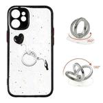 For iPhone 12 mini Colored Drawing Starry Sky Epoxy TPU Shockproof Case with Ring Holder (Heart)