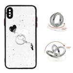 For iPhone XS Max Colored Drawing Starry Sky Epoxy TPU Shockproof Case with Ring Holder(Heart)