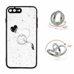 Colored Drawing Starry Sky Epoxy TPU Shockproof Case with Ring Holder For iPhone 7 Plus / 8 Plus(Heart)