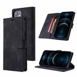 For iPhone 13 TAOKKIM Skin Feel Calf Texture Horizontal Flip PU Leather Case with Holder & Card Slots & Photo Frame & Wallet(Black)