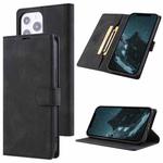 For iPhone 13 Pro Max TAOKKIM Skin Feel Calf Texture Horizontal Flip PU Leather Case with Holder & Card Slots & Photo Frame & Wallet (Black)
