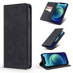 For iPhone 13 Pro Max TAOKKIM Retro Matte PU Horizontal Flip Leather Case with Holder & Card Slots (Black)