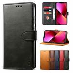 For iPhone 13 GUSSIM Business Style Horizontal Flip Leather Case with Holder & Card Slots & Wallet(Black)