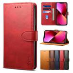 For iPhone 13 GUSSIM Business Style Horizontal Flip Leather Case with Holder & Card Slots & Wallet(Red)