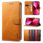 For iPhone 13 GUSSIM Business Style Horizontal Flip Leather Case with Holder & Card Slots & Wallet(Khaki)