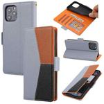 For iPhone 13 Litchi Texture Color Matching Horizontal Flip Leather Case with Card Slots & Holder & Wallet & Photo Frame(Grey)