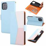 For iPhone 13 Litchi Texture Color Matching Horizontal Flip Leather Case with Card Slots & Holder & Wallet & Photo Frame(Blue)