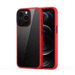 For iPhone 13 Pro Max Ming Shield Hybrid Frosted Transparent PC + TPU Scratchproof Shockproof Case (Red)