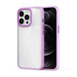 For iPhone 13 Pro Max Ming Shield Hybrid Frosted Transparent PC + TPU Scratchproof Shockproof Case (Purple)