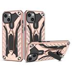 For iPhone 13 mini Shockproof TPU + PC Protective Case with Holder (Rose Gold)