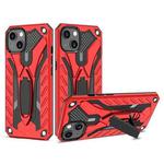 For iPhone 13 Shockproof TPU + PC Protective Case with Holder(Red)
