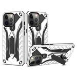 For iPhone 13 Pro Shockproof TPU + PC Protective Case with Holder (Silver)