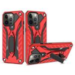 For iPhone 13 Pro Max Shockproof TPU + PC Protective Case with Holder (Red)