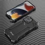 For iPhone 13 R-JUST Shockproof Armor Metal Protective Case(Black)