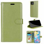 Pure Color Horizontal Flip PU Leather Case with Holder & Card Slots & Wallet & Photo Frame For iPhone 13 mini(Green)