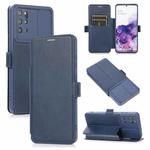 Push Window Double Buckle PU + Silicone Horizontal Flip Leather Case with Holder & Card Slot For Samsung Galaxy S20+ 5G(Blue)