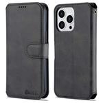 For iPhone 13 Pro AZNS Calf Texture Horizontal Flip Leather Case with Holder & Card Slots & Wallet & Photo Frame (Black)