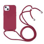 For iPhone 13 Pro Candy Colors TPU Protective Case with Lanyard (Red)